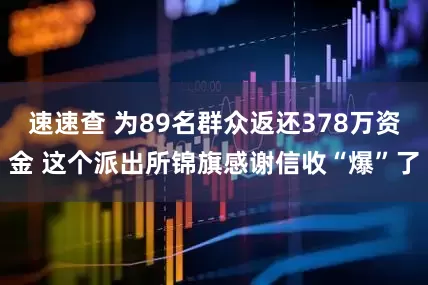 速速查 为89名群众返还378万资金 这个派出所锦旗感谢信收“爆”了