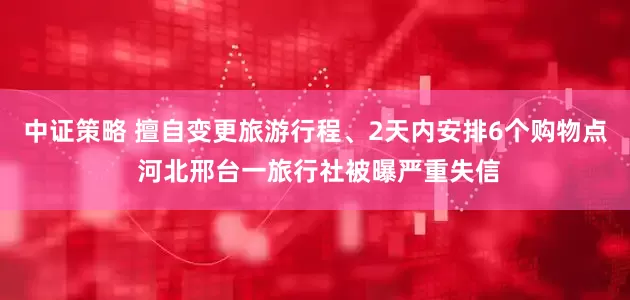 中证策略 擅自变更旅游行程、2天内安排6个购物点 河北邢台一旅行社被曝严重失信