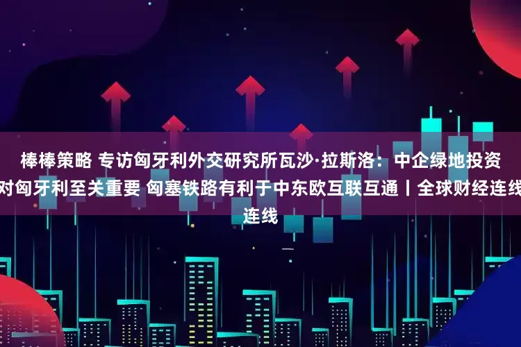 棒棒策略 专访匈牙利外交研究所瓦沙·拉斯洛：中企绿地投资对匈牙利至关重要 匈塞铁路有利于中东欧互联互通丨全球财经连线